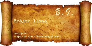 Brájer Ilona névjegykártya
